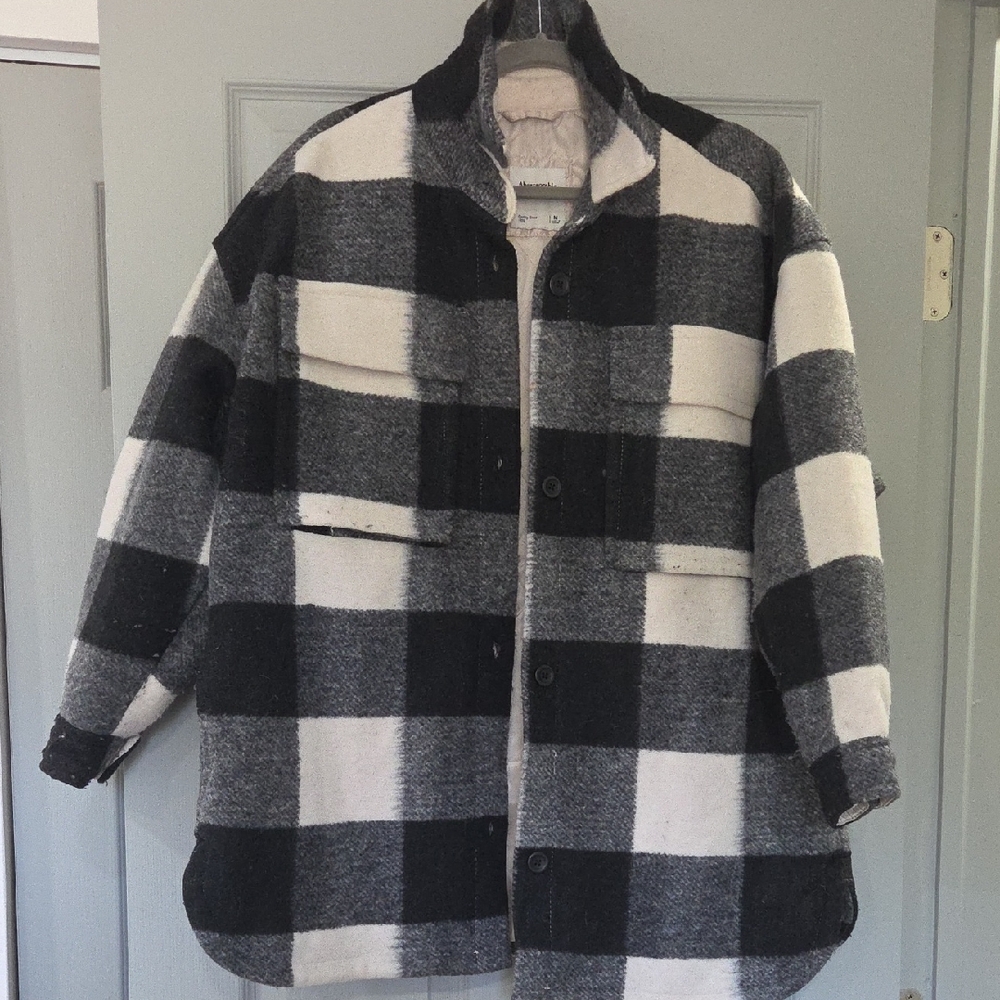 Abercrombie & Fitch Monochrome Checkered Shirt Jacket
